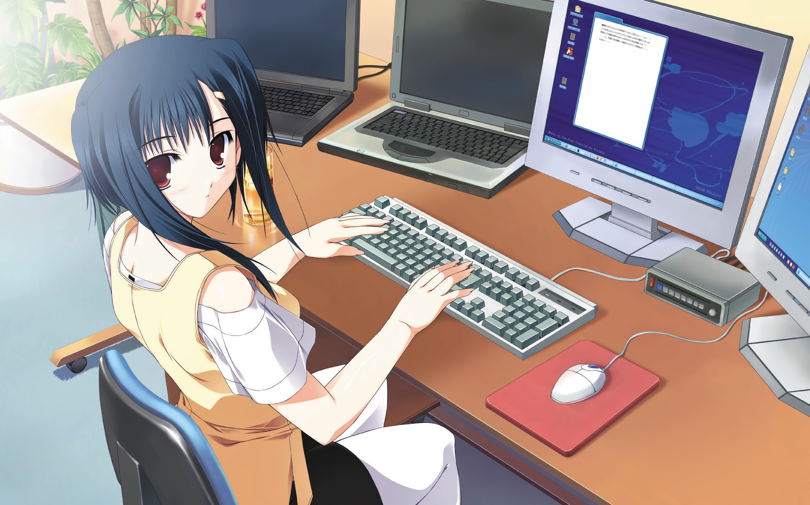 Image result for anime focus working computer